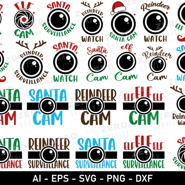 Santa Cam Svg for Christmas, Digital Download Santa Cam Ornament Svg , Elf Cam Svg, Reindeer Cam Svg, Santa Watch Sublimation, Christmas Svg