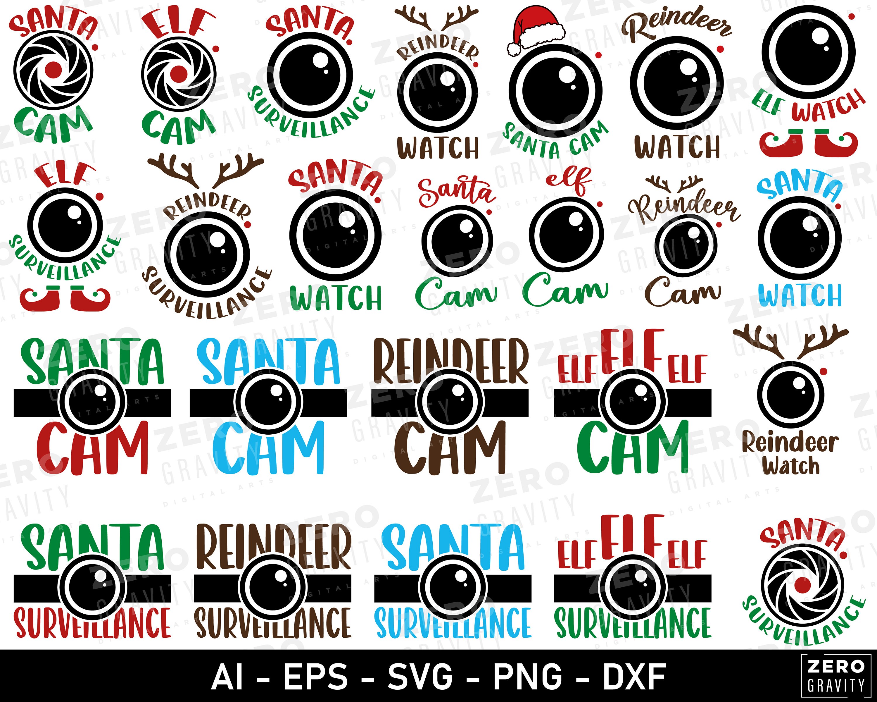 Santa Cam Svg for Christmas, Digital Download Santa Cam Ornament Svg ...
