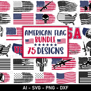 Amerikaanse vlag Svg-bundel, Amerikaanse vlag Png, Amerikaanse vlag Shirt Design, 4 juli Svg, noodlijdende vlag Svg, patriottische Svg, Amerikaanse vlag Svg
