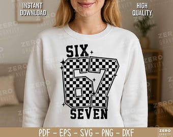Six Seven SVG, Checkered 67 Shirt Design