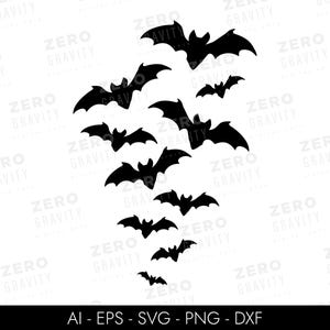 Halloween Bats SVG Cut Files: Spooky Bat Silhouette (Digital Download)