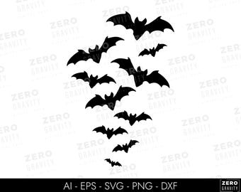 Halloween Bats Svg, Flying Bats Svg, Halloween Bats Svg Cut Files, Halloween Shirt Svg, Instant Download, Spooky Bats Svg, Bat Silhouette