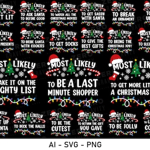 Paquete de Svg de camiseta con más probabilidades de Navidad, paquete de Svg de 50 con más probabilidades de Navidad, más probabilidades de Svg, divertido con más probabilidades de Navidad Png