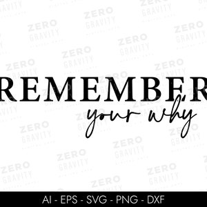 Remember Your Why SVG & PNG, Inspirational Shirt Svg, Motivational Svg Files for Cricut, Positive Quotes Svg, Love Yourself Svg, Tshirt DIY