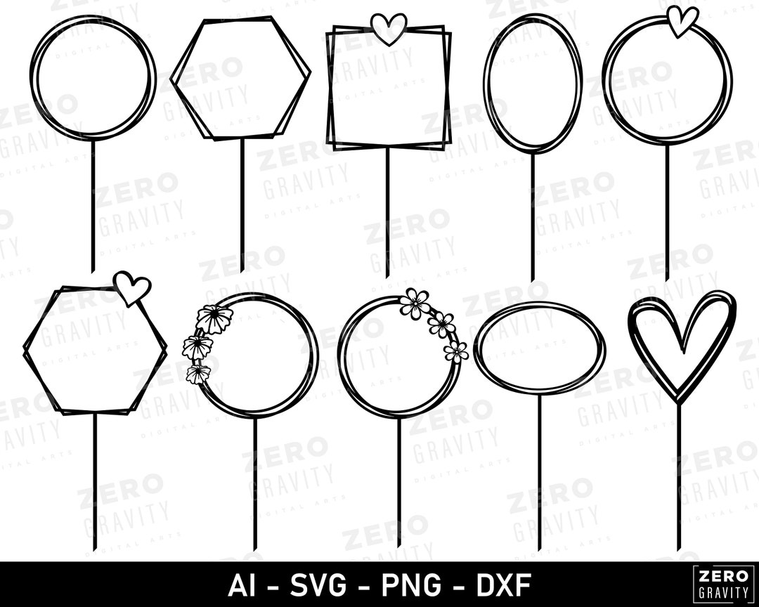 Cake Topper SVG Bundle: Birthday & Wedding Designs (digital Download ...
