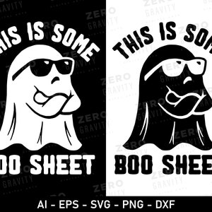 Ghost Svg met This is Some Boo Sheet Funny Halloween Png, digitale download schattige Ghost Svg Cut-bestand, Boo Svg voor Halloween Shirts Sweatshirt
