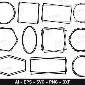 Puede incluir: Conjunto de diez formas de marcos diferentes en blanco y negro. Los marcos son todos simples y geométricos, con una variedad de tamaños y proporciones. Son perfectos para agregar un toque moderno a cualquier proyecto de diseño.