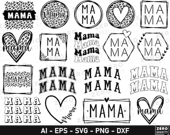 Mama Svg Bundle, Digital Download Mama Png, Mama Svg Cut File, Mama Love Svg, Leopard Print Mama Svg, Mama Heart Svg, Mama Svg in Frames