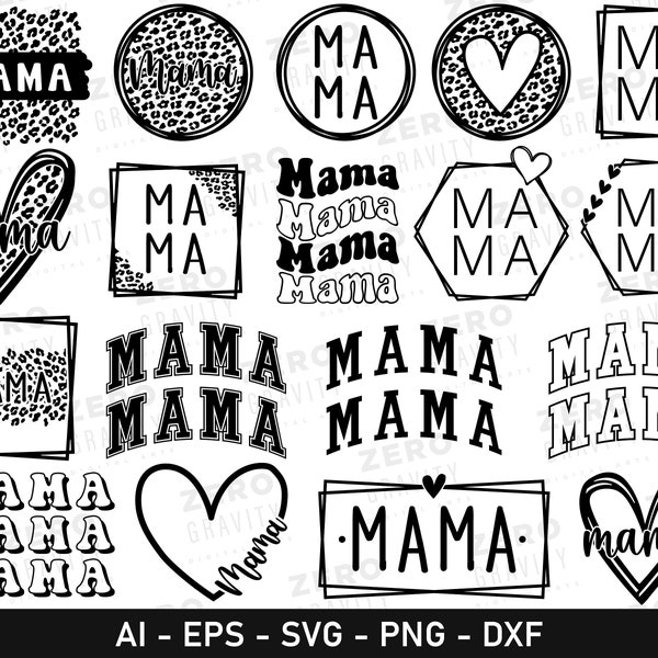 Mama Svg Bundle, Digital Download Mama Png, Mama Svg Cut File, Mama Love Svg, Leopard Print Mama Svg, Mama Heart Svg, Mama Svg in Frames