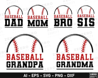 Baseball Family Shirt Svg Bundle, Baseball Mom Svg, Baseball Mama Svg, Baseball Dad Svg, Baseball Shirt Svg, Svg Files for Cricut, Eps Dxf