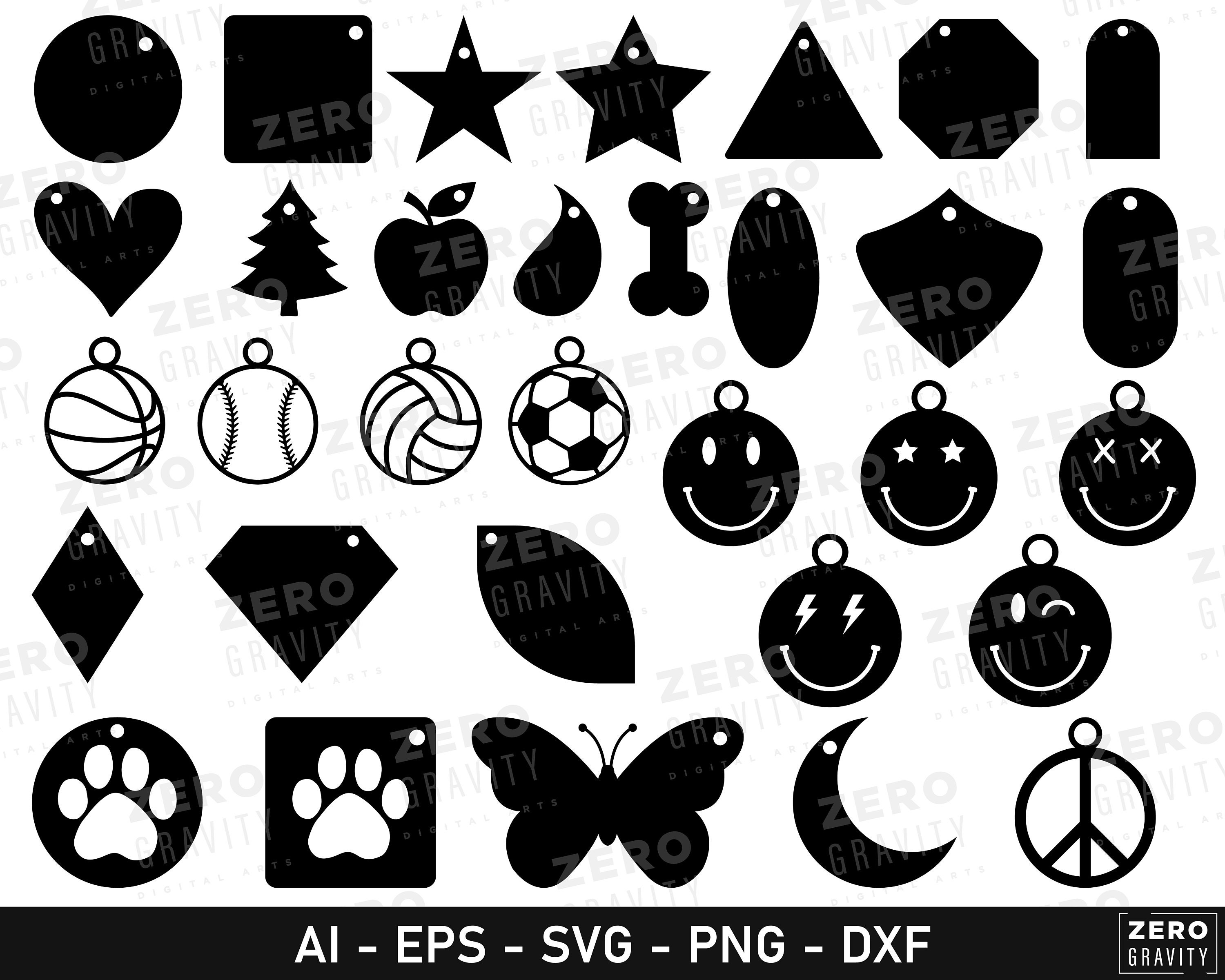 Keychain Svg Bundle Digital Keychain Files for Cricut Key Etsy
