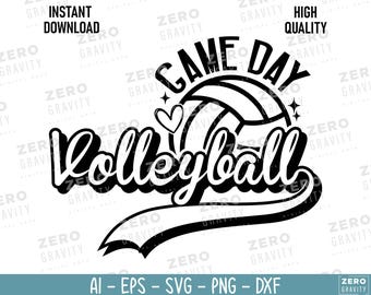 Volleyball Game Day SVG: Mom Shirt Design, Clipart (Digital Download