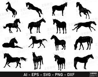 Horse Silhouette SVG Bundle: Cricut Cut Files (Digital Download)