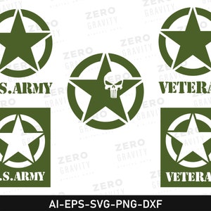 Army Svg Bundle, Digital Army and Veteran Files for Cricut, Military Svg, Patriotic Svg Clipart, Memorial Day Svg, Ai, Eps, Png, Dxf