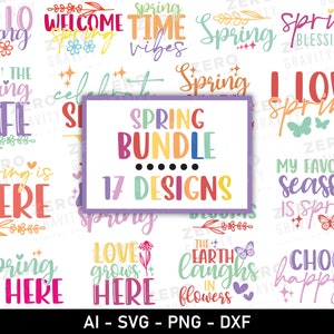 Spring Svg Bundle, Spring Png, Digital Download Hello Spring Svg, Floral Svg for Cricut, Spring Break Svg, Spring Clipart, Wildflower Svg