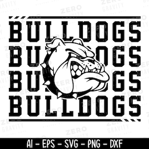 Bulldogs SVG & PNG, Bulldogs Svg Files for Cricut, Tshirt Design, Digital Download, Silhouette, Cnc Files, Game Day Svg, School Shirt Svg