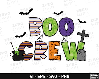 Halloween Boo Crew SVG: Diseño de camiseta de fantasma divertido (descarga digital)