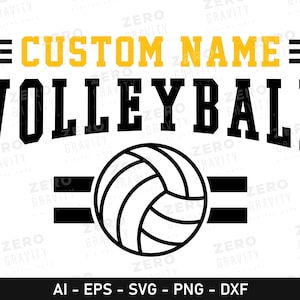 Volleyball SVG Custom, Volleyball Name SVG, Printable Volleyball PNG, Volleyball Cricut Files, Instant Download Volleyball Svg for Shirts