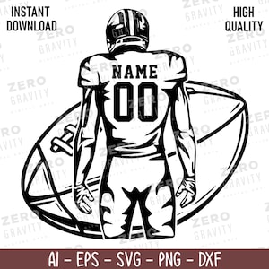 Custom Football Name SVG, Football Shirt Svg, Add Name & Number, Sports Svg, Custom Jersey SVG, Football Player Svg, Football Team Svg