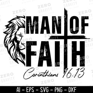 Mann des Glaubens SVG, Mann Gottes SVG, Vatertags-Shirt-Svg, Papa-Shirt-Svg, christlicher Ehemann-Shirt-Svg, religiöses Design, Silhouette, Jesus-Svg
