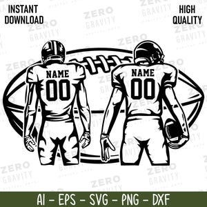 Custom Name Football SVG, Custom Football Name & Number, Personalized Football Player Svg, Instant Download Football Shirt Svg, Football Png