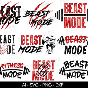 Paquete SVG de Beast Mode, SVG de fitness, SVG de gimnasio, descarga digital de Beast Mode Shirt Svg, SVG de Workout Mode, SVG de citas motivacionales, refranes de gimnasio
