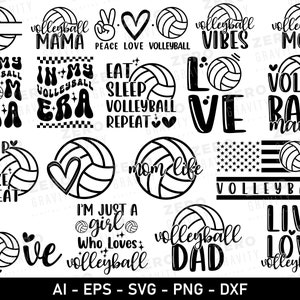 Volleyball Svg Bundle, Volleyball Png Quotes, Digital Volleyball Shirt Files for Cricut, Volleyball Mom Svg, Volleyball Split Monogram