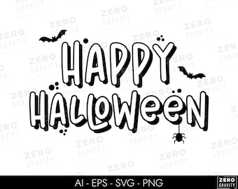 Happy Halloween Svg, Digital Download Halloween Shirt Svg, Halloween Clipart, Halloween Svg Files for Cricut, Trendy Svg, Halloween Png
