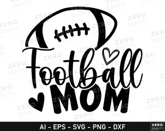 Football Mom Svg for Shirts, Digital Football Mom Cricut, Football Mom Printable Art, Football Mom Png, Football Gifts for Sports Mom
