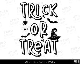 Trick or Treat Svg, Halloween Shirt Svg, Trick r treat Svg Files for Cricut Svg, Halloween Gift, Halloween Tshirt Design, Sublimation Design