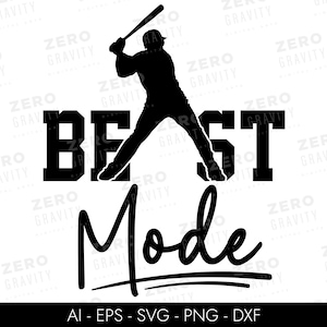 Modo Bestia Svg, Descarga Digital De Silueta De Jugador De Béisbol Svg Para Cricut, Camiseta De Béisbol Svg, Modo Bestia Png, Modo Bestia Clipart, Svg Dxf