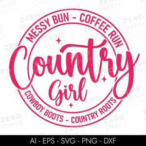Country Girl Svg, Country Svg, Download digital de Small Town Girl Svg, Arquivos Southern Girl Svg para Cricut, Cow Girl Png, Country Music Svg