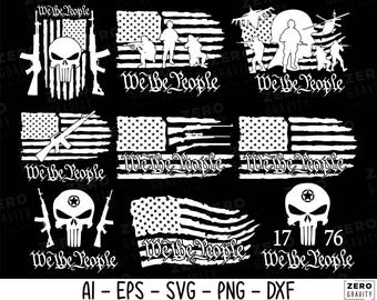 We the People SVG Bundle: American Flag Patriotic Designs, 1776 Svg (Digital Download)