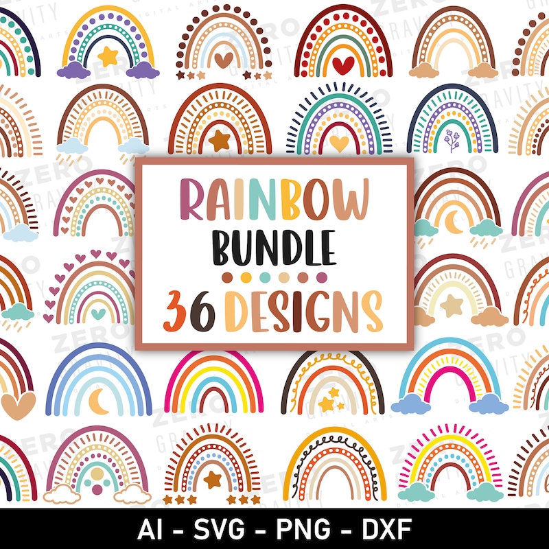 Boho Rainbow Svg - Etsy
