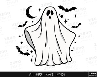 Ghost SVG, Halloween Ghost Shirt SVG, Kids Halloween Shirt Svg, Ghost Svg for Cut Files, Ghost Clipart, Digital Download Ghost Silhouette