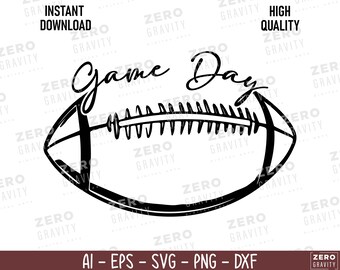 Game Day Football SVG: Clipart, PNG, Vector (Digital Download)