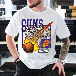 Vintage 90s Phoenix Suns Basketball NBA Graphic T-Shirt Purple Size XL