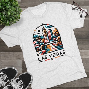 Las Vegas Graphic TShirt | City Skyline Shirt | Colorful Urban Art TShirt | Unique Design | Las Vegas Apparel
