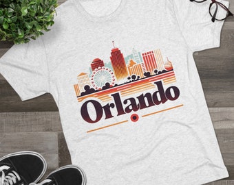 Maglietta grafica Orland / Maglietta City Skyline / Maglietta colorata Urban Art / Design unico / Orlando Apparel