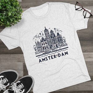 Amsterdam Graphic TShirt | City Skyline Shirt | Colorful Urban Art TShirt | Unique Design | Amsterdam Apparel