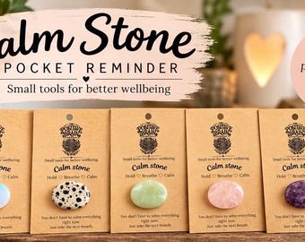 Piedra de Cristal para la Calma - Piedra Antiestrés de Bolsillo - Juguete para la Inquietud y la Atención Plena - Regalo para el Bienestar Positivo