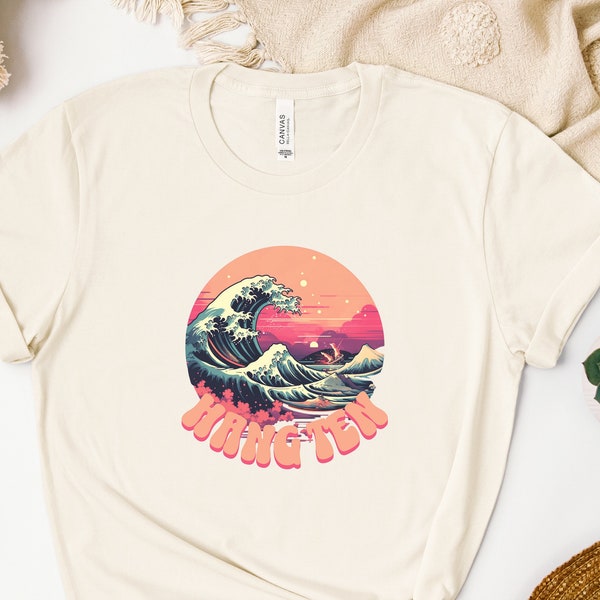 Hang ten shirt, Surfing Shirt, Beach Shirt, California Shirt, Ocean Shirt, Summer Vacation Shirts, Womens Oversized Beach Shirt