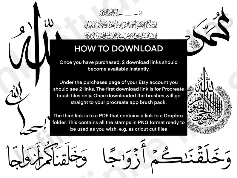 27 Arabic Calligraphy Stamps Procreate Brush Stamps Png Files