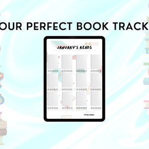 Fun & Colorful Book Tracker, Digital Reading Journal, Digital Reading PlannerGoodnotes, Reading Tracker, Reading Log