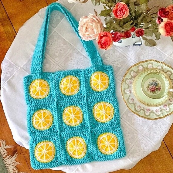 Crochet Lemon Tote Bag