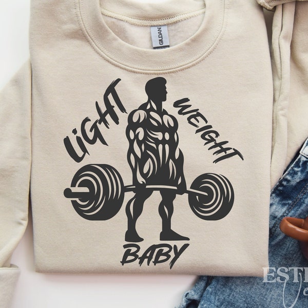 Light Weight Baby Svg Png, Gym Svg, Workout Svg, Bodybuilding Svg, Weightlifting Svg, Fitness Motivation Svg, Gym Life Svg, Muscle Svg