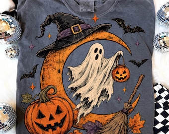 Halloween-Geist PNG, Vintage Hexenmond Sublimationsdesign, kommerzielle Nutzung digitale Datei