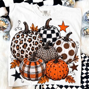 Fall Pumpkin PNG, Patterned Autumn Pumpkin Stack, Sublimation Digital File