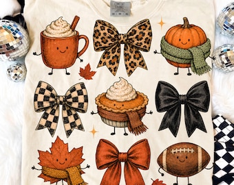 Herbst Schleife PNG, Cute Autumn Sublimation Shirt Design Digitale Datei