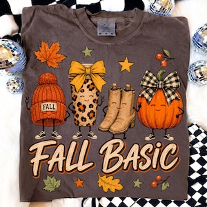 Fall Basic PNG, Cute Autumn Sublimation Shirt Design Digital File